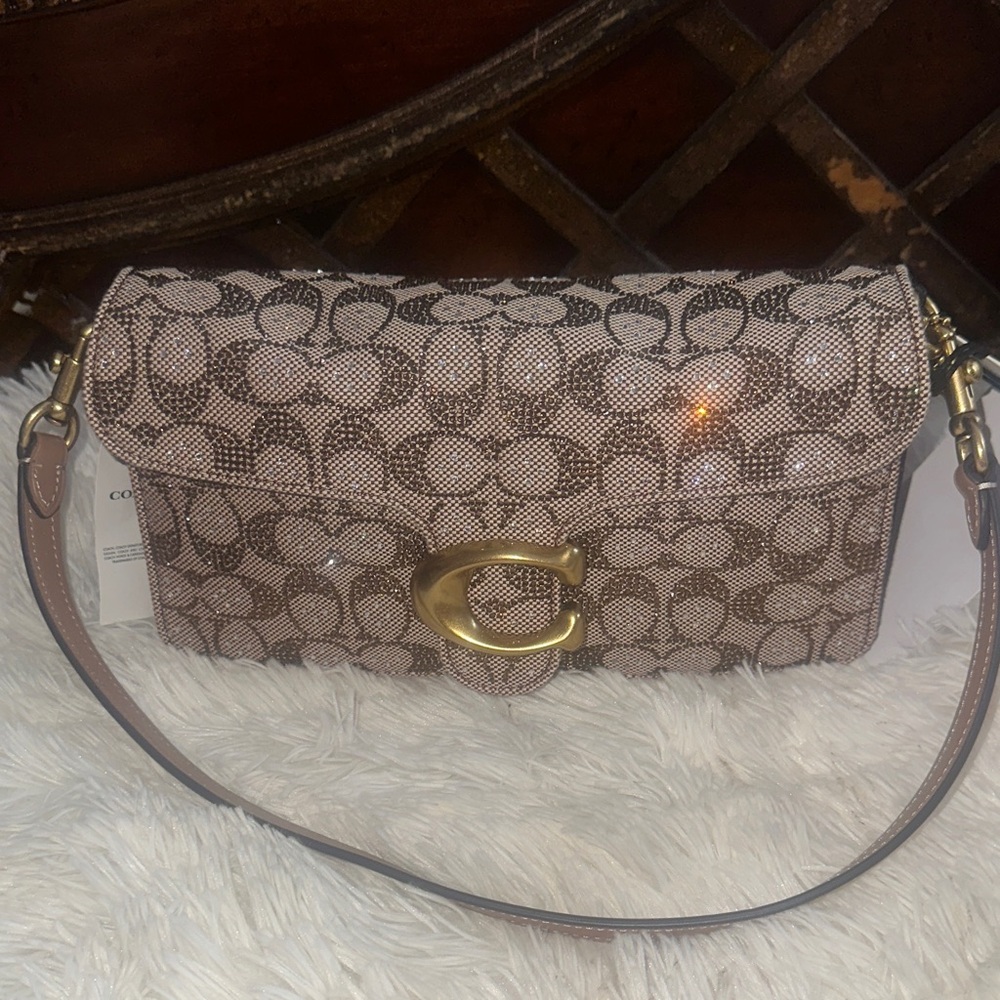 Coach Tabby Shoulder Bag 26 In Crystal Signature Jacquard - Picture 11 of 12